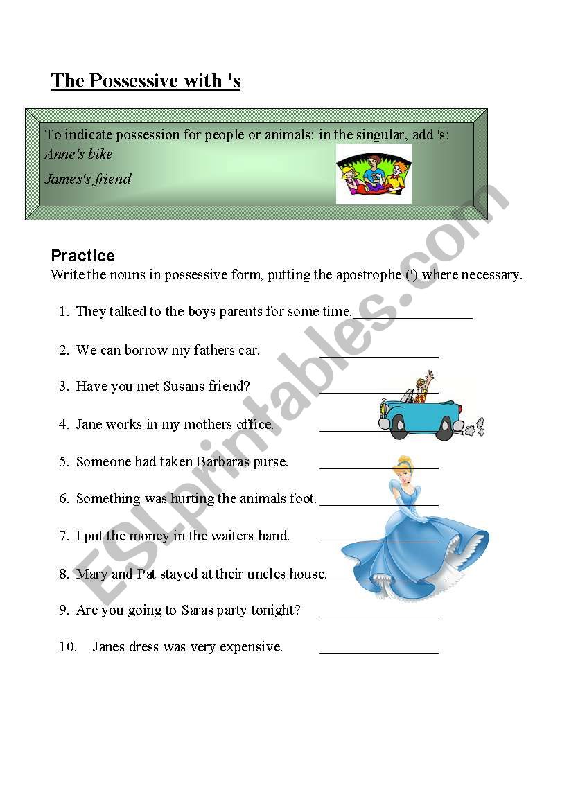 possessive nouns worksheet