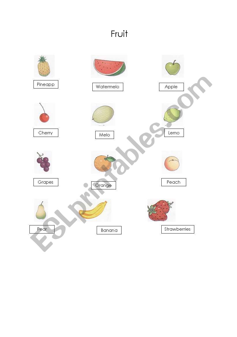 fruit worksheet