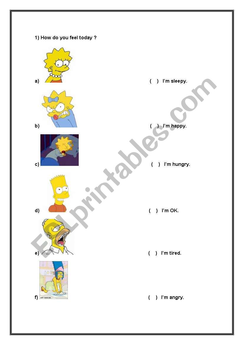 How Do You Feel ? worksheet