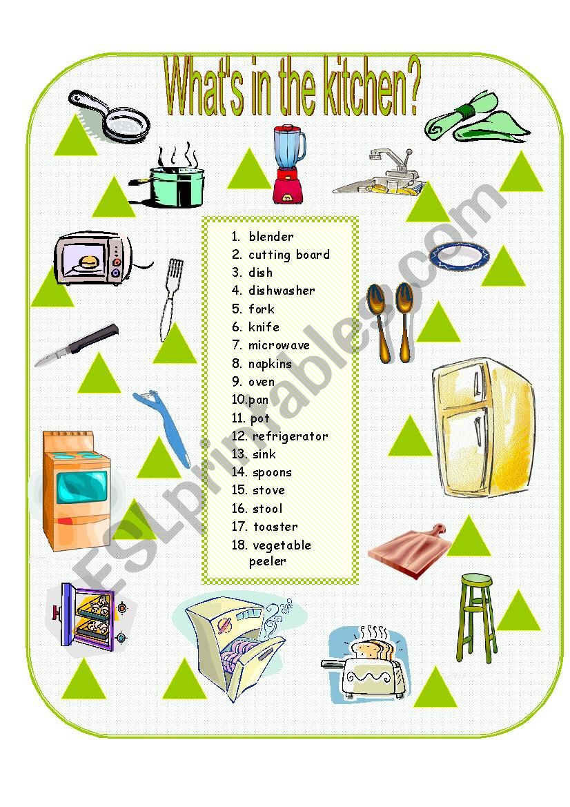 Whats in the Kitchen? worksheet