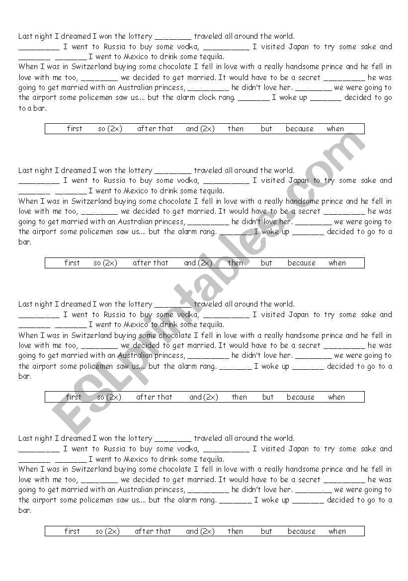 Connectors worksheet