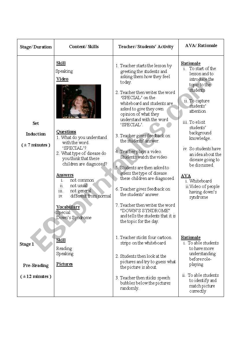 lesson plan worksheet