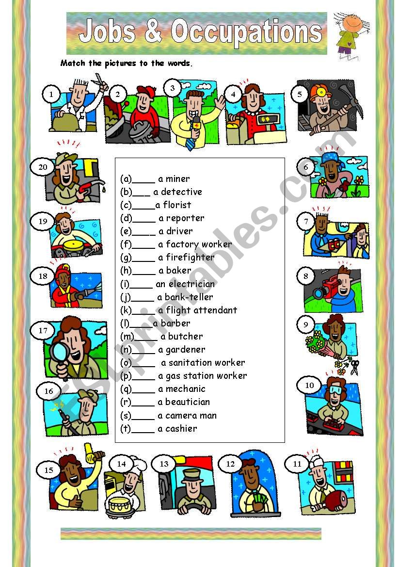 Jobs & Occupations worksheet