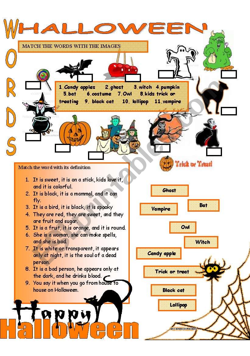 HALLOWEEN ( 1/2 ) worksheet