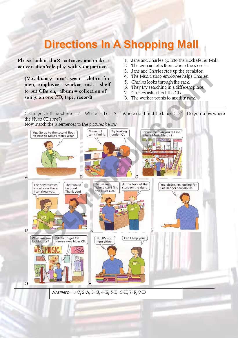directions in a shopping mall  role play and conversation maker (006)