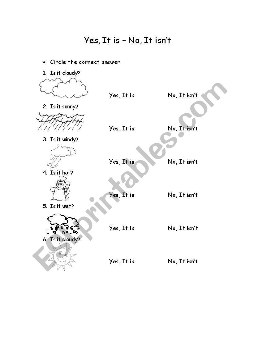 Weather worksheet