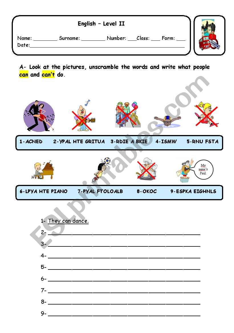 TALKING ABOUT ABILITIES worksheet
