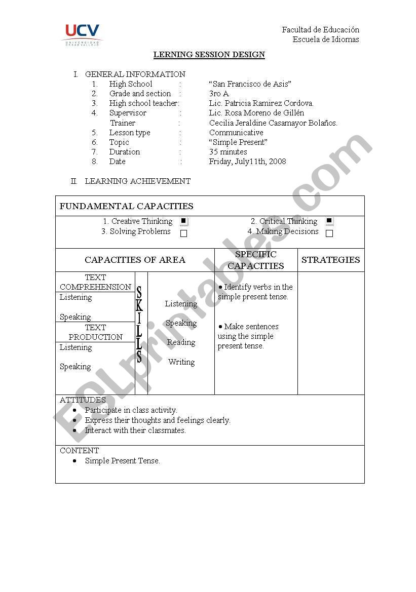 present simple worksheet