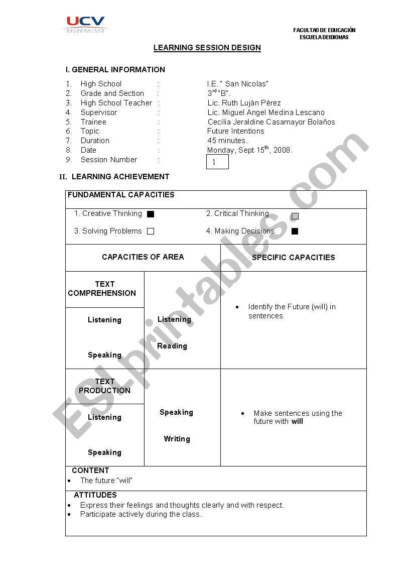 will worksheet