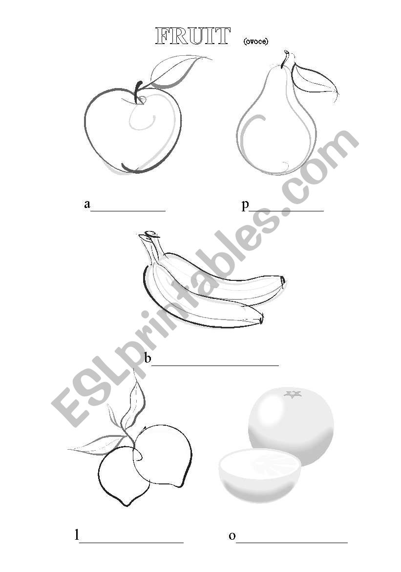 fruit worksheet