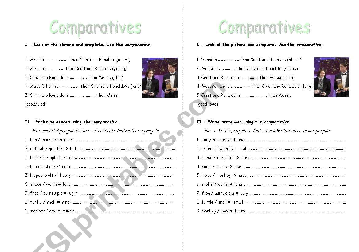 comparatives worksheet