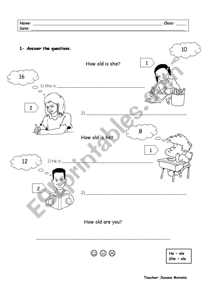 How old...? worksheet