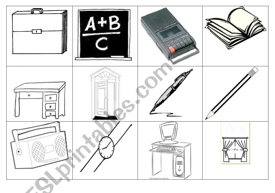 CLASSROOM OBJECTS worksheet