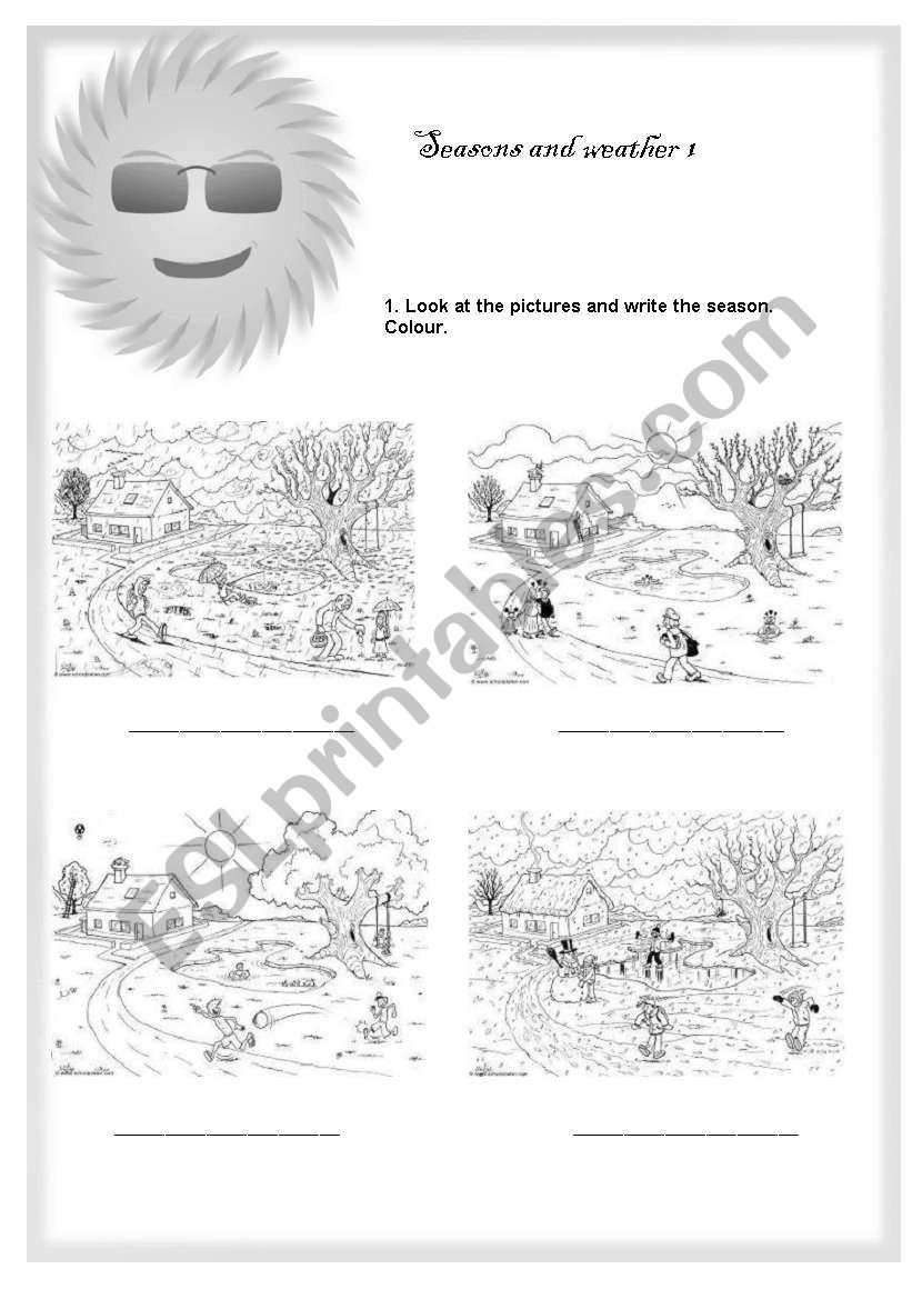 Seasons and weather worksheet