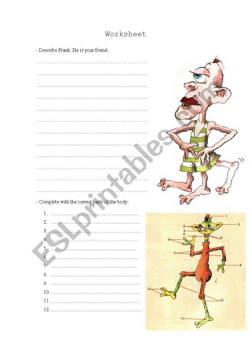 Physical description and parts of the body