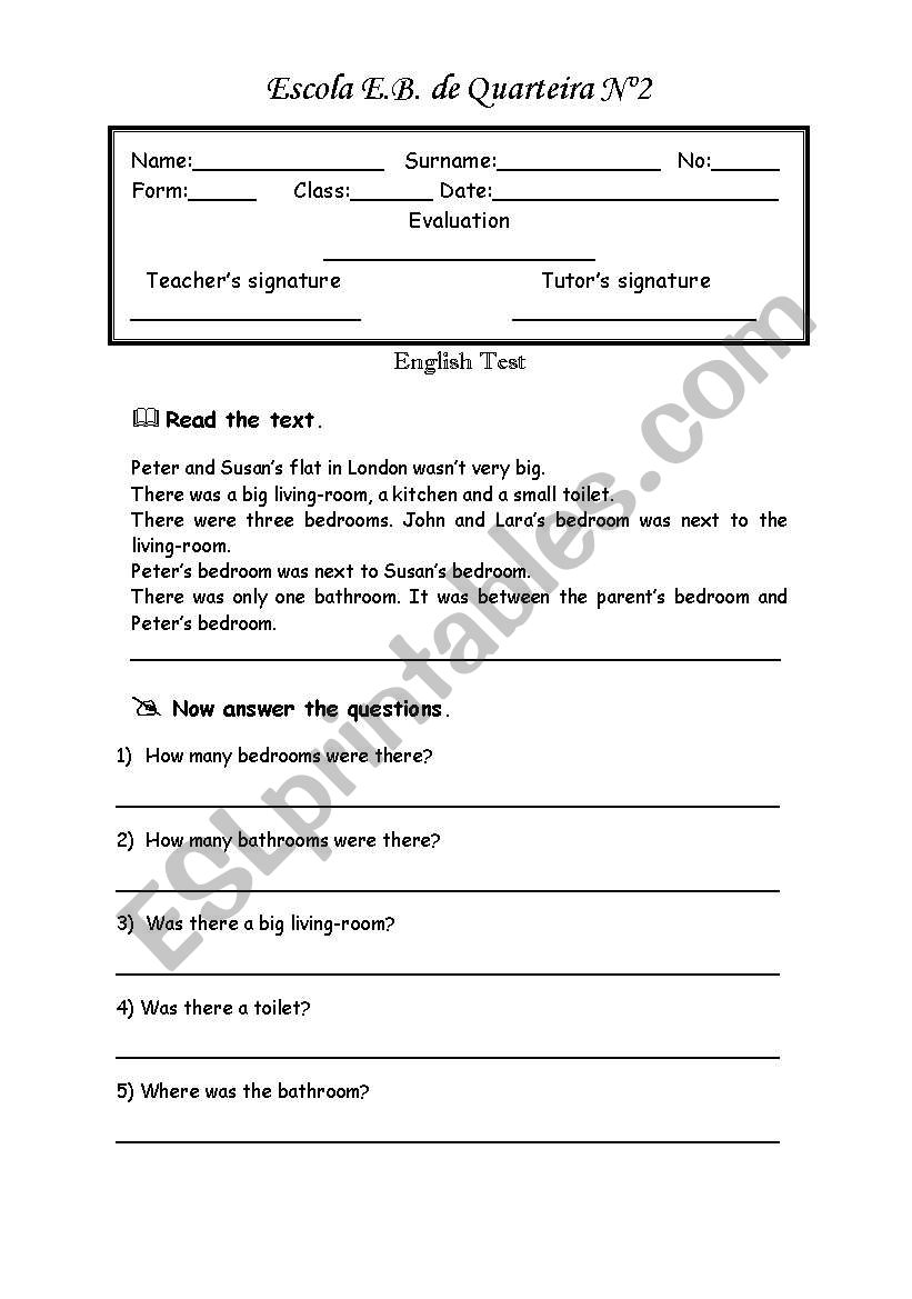 Writen Test (6th grade) worksheet