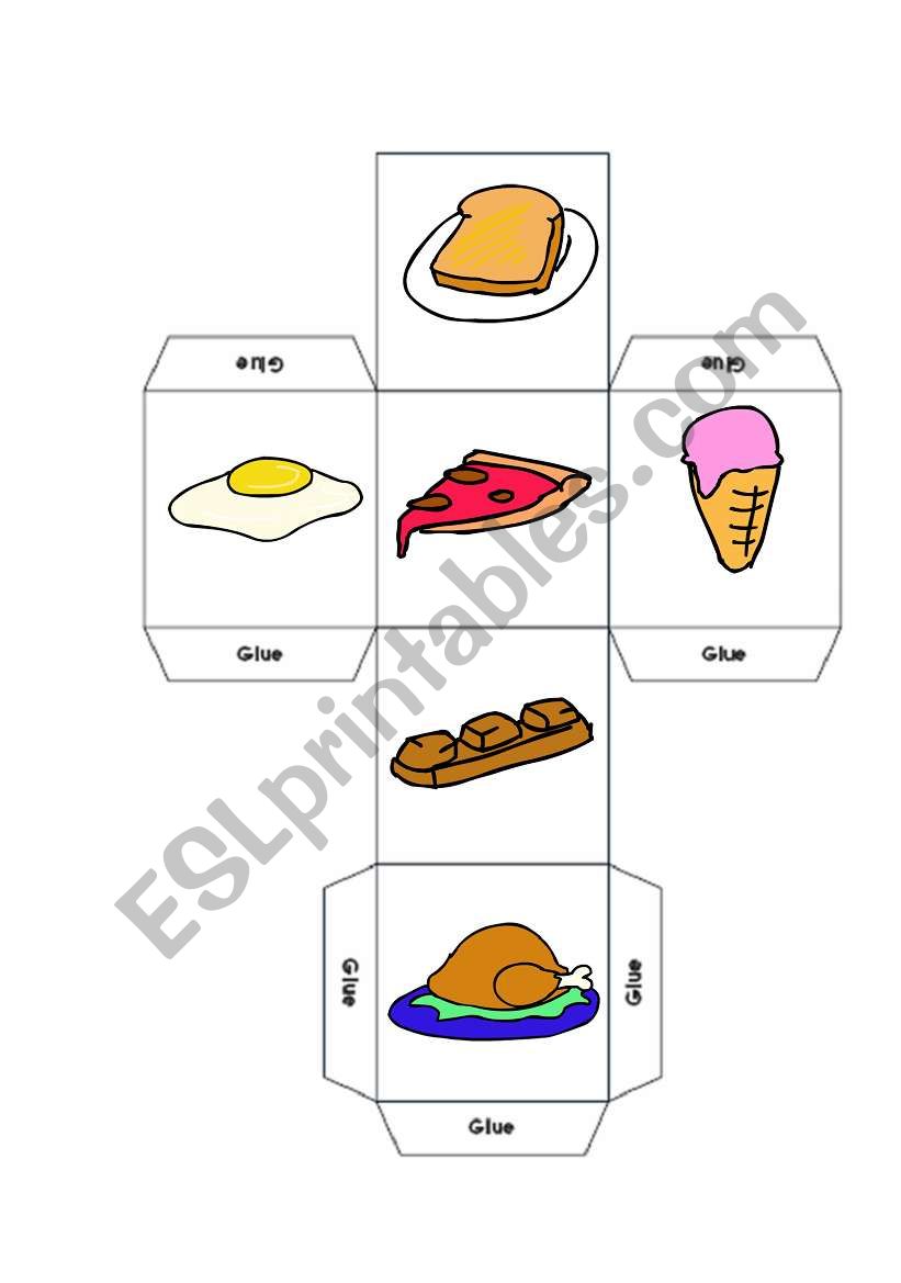 food dice worksheet