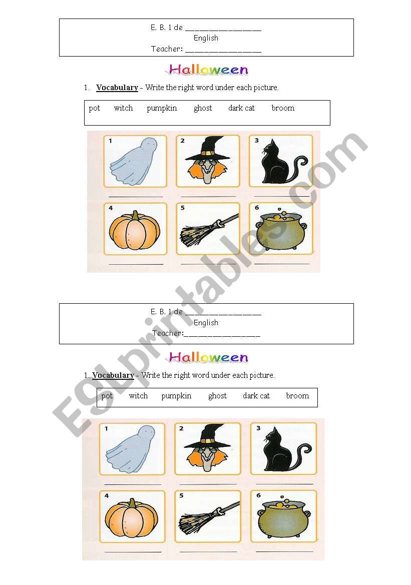 Halloween  worksheet