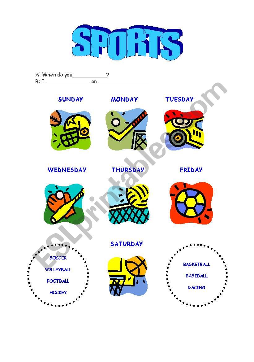Sports worksheet