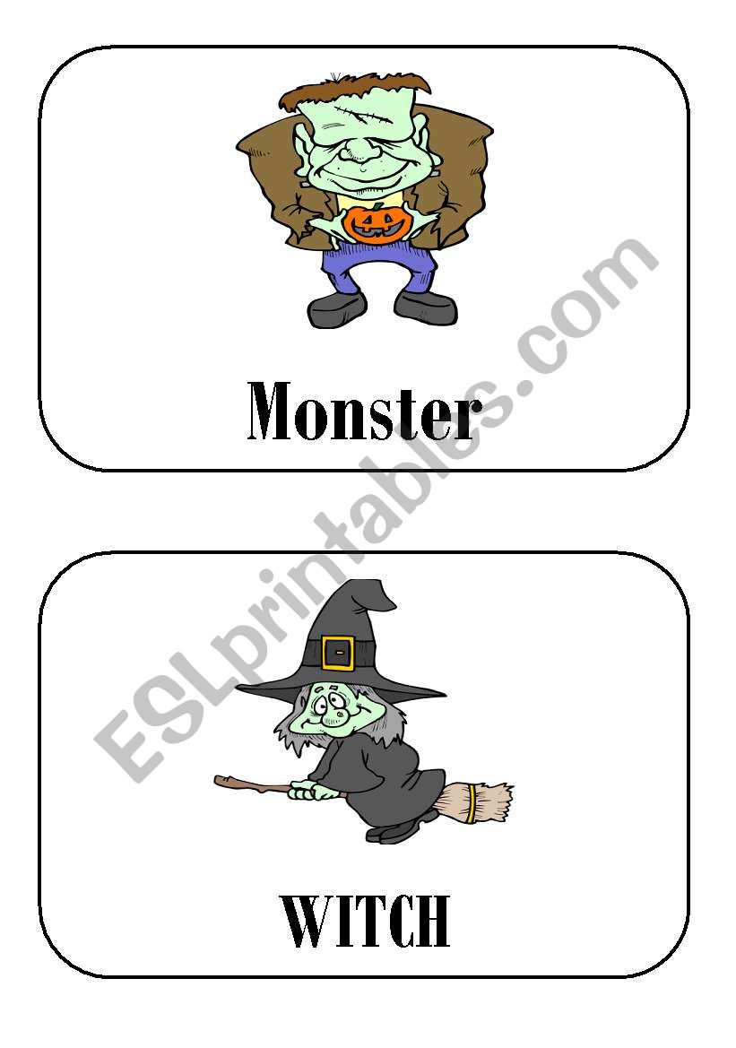 halloween flashcards part 3 worksheet