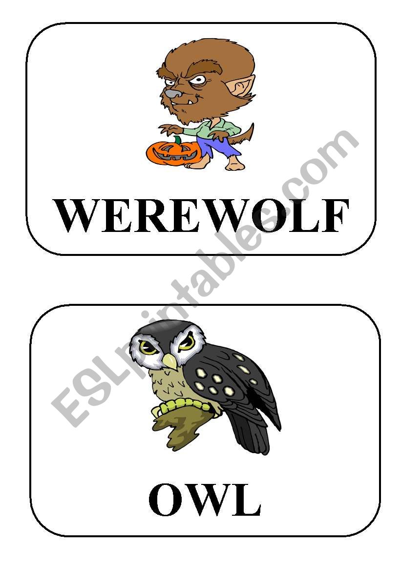 halloween flashcards part 4 worksheet