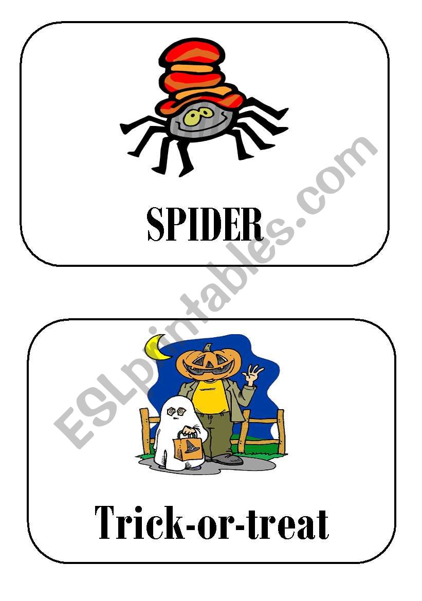 halloween flashcards part 9 worksheet