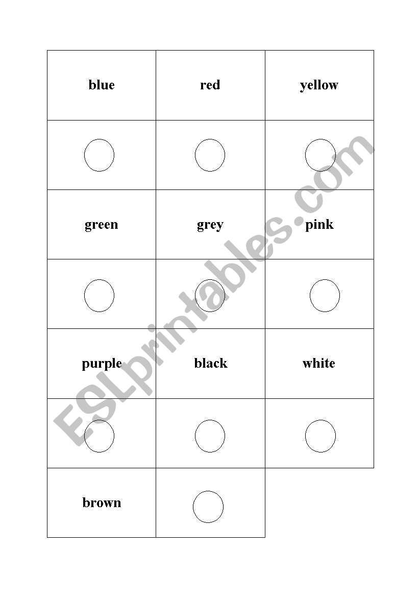 colour memory worksheet