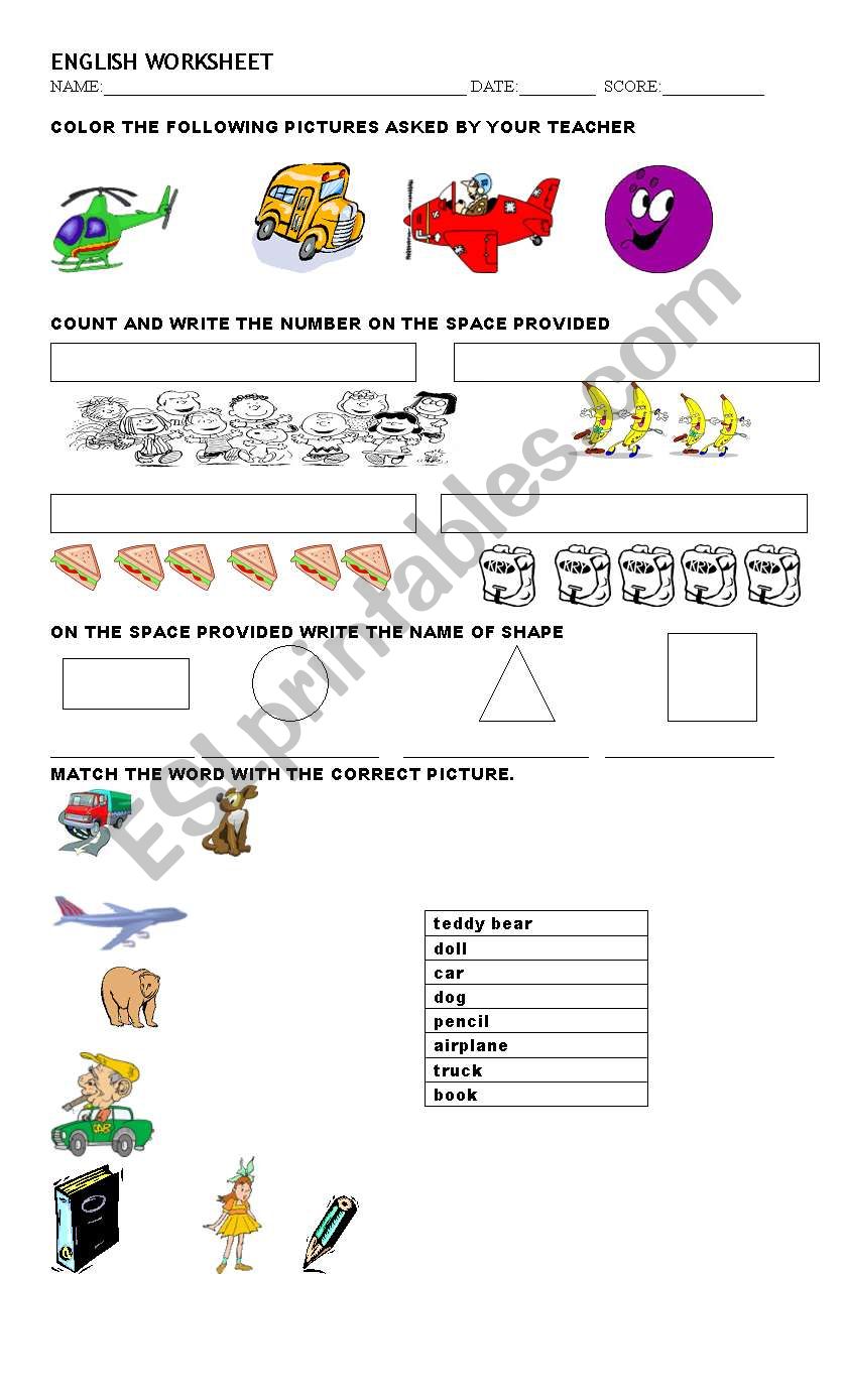 English worksheet worksheet