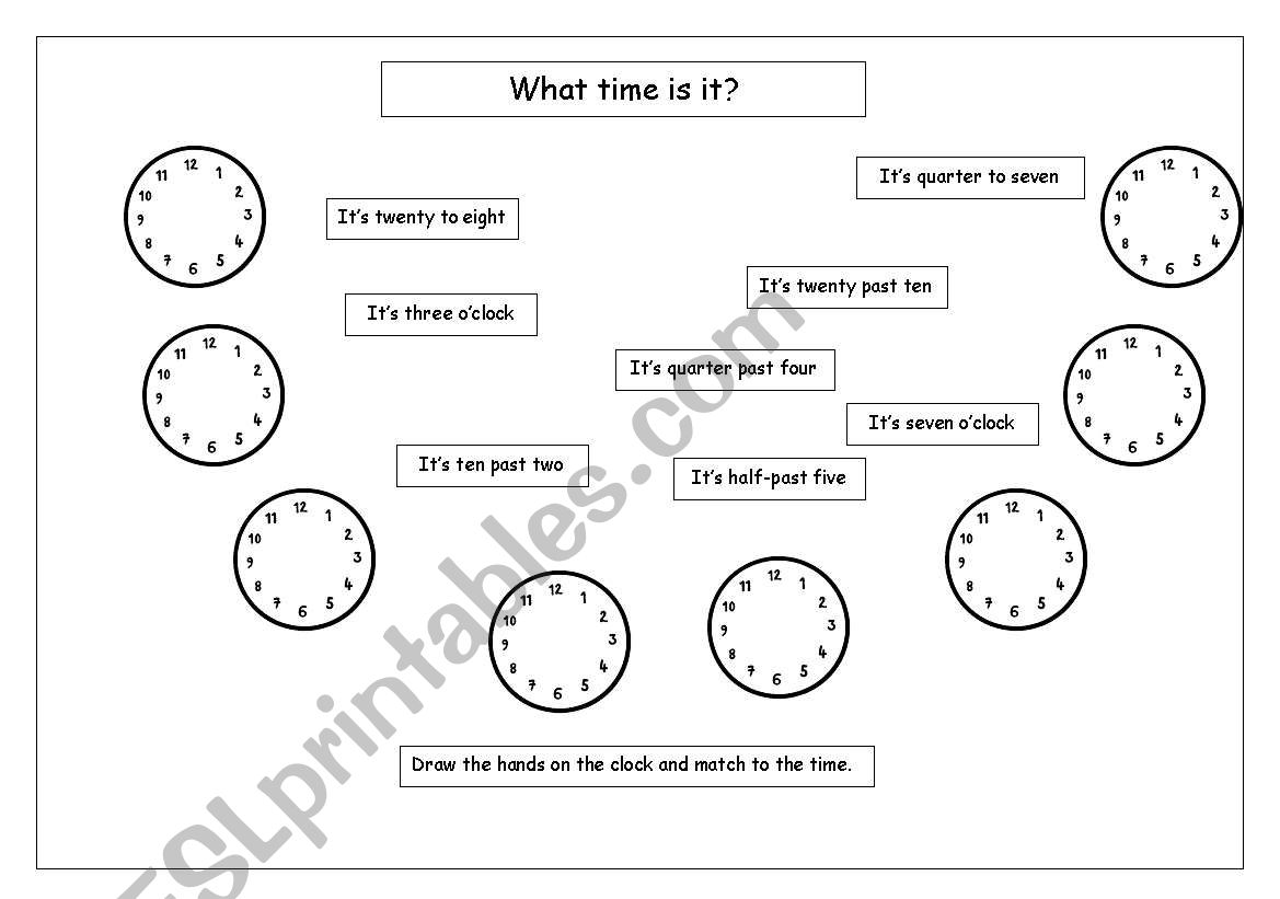 What times is it? worksheet