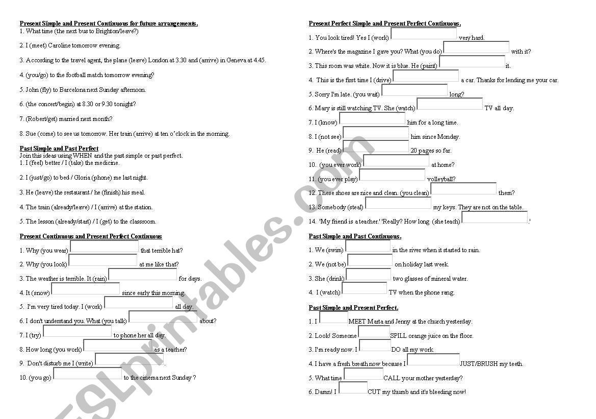 travelling worksheet