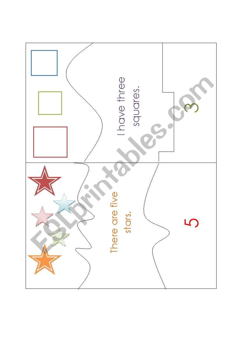 Numbers and shapes puzzles-- from number 1-6