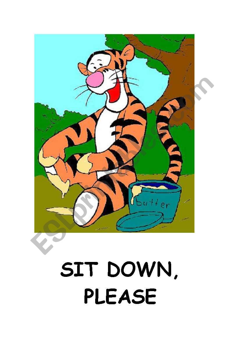 SIT DOWN POSTER worksheet