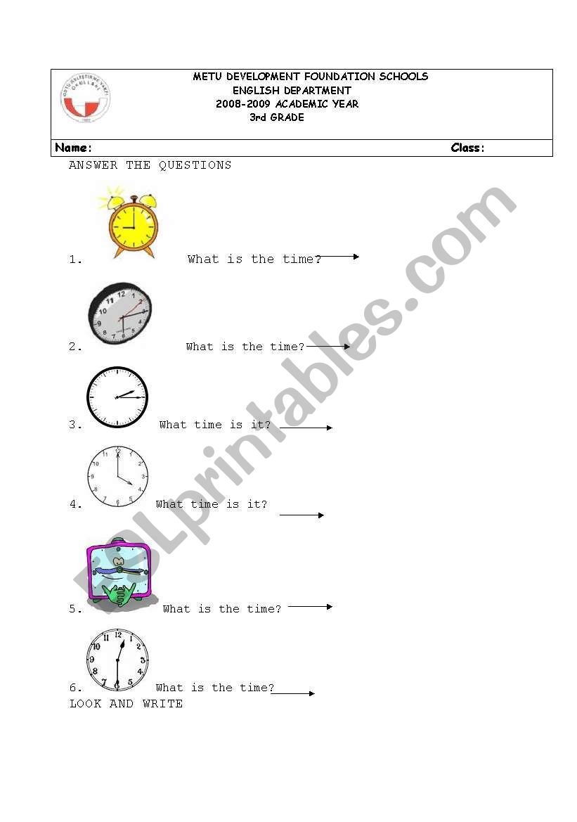 time worksheet