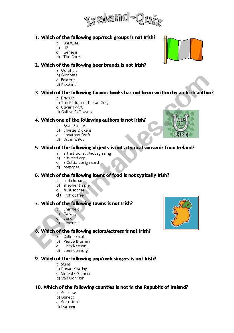 Ireland-Quiz worksheet