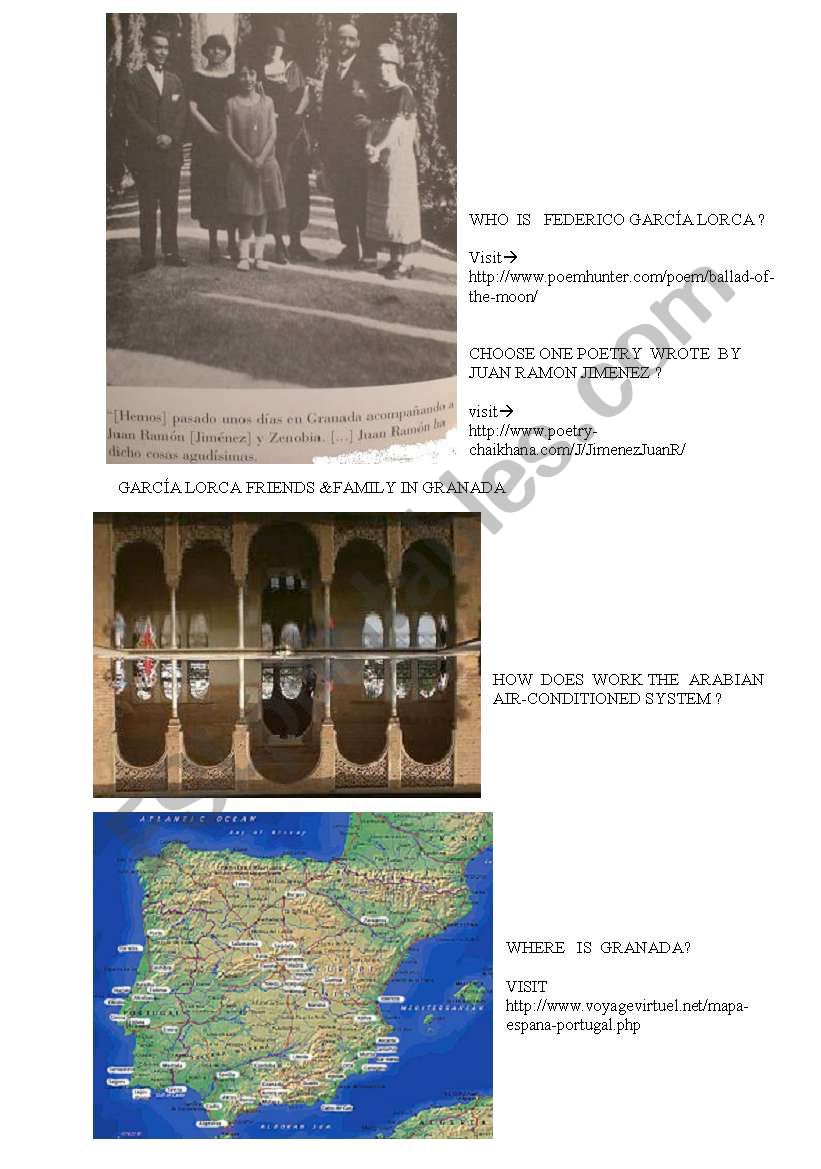 Literature:  2nd part  Federico Garcia Lorca  webquest  ideas