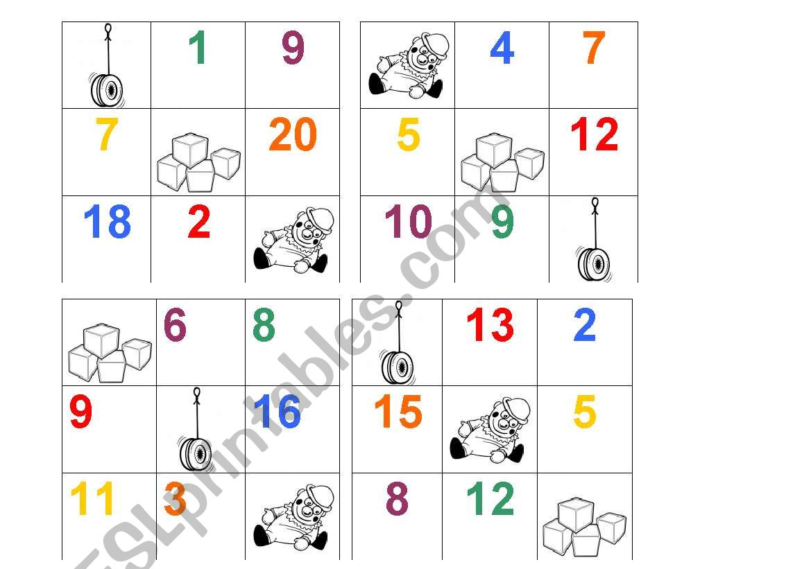 Bingo worksheet