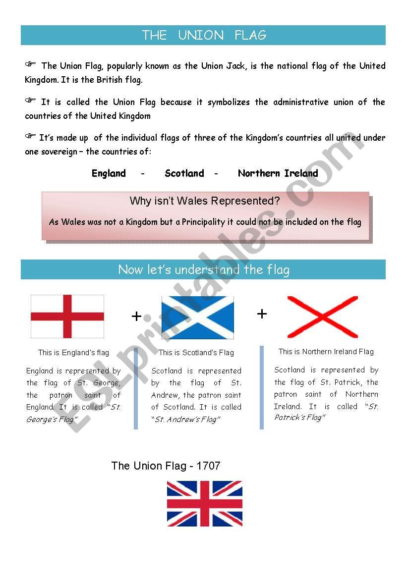 UK flag worksheet