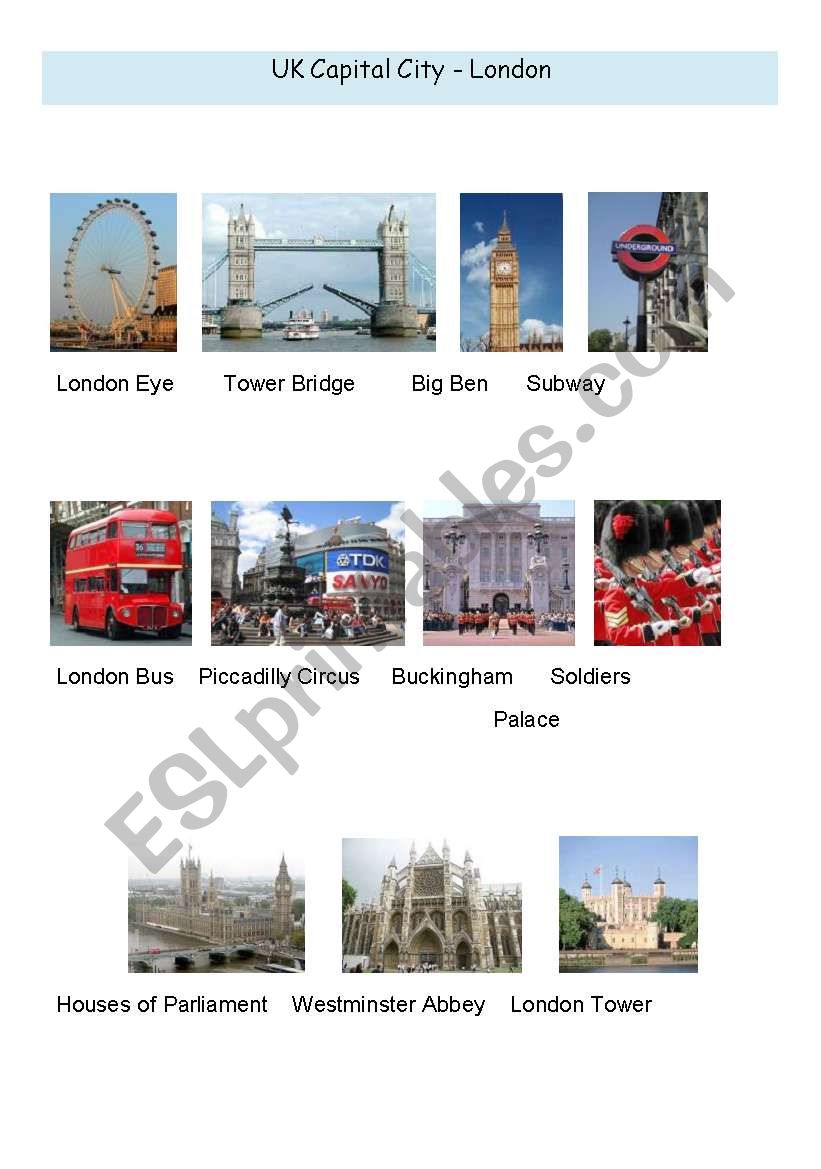 Uk photo gallery worksheet