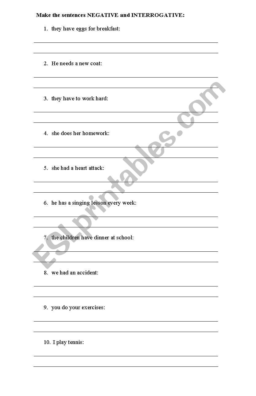 Auxiliary do/does worksheet