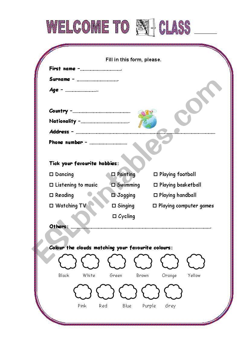 Who am I? worksheet