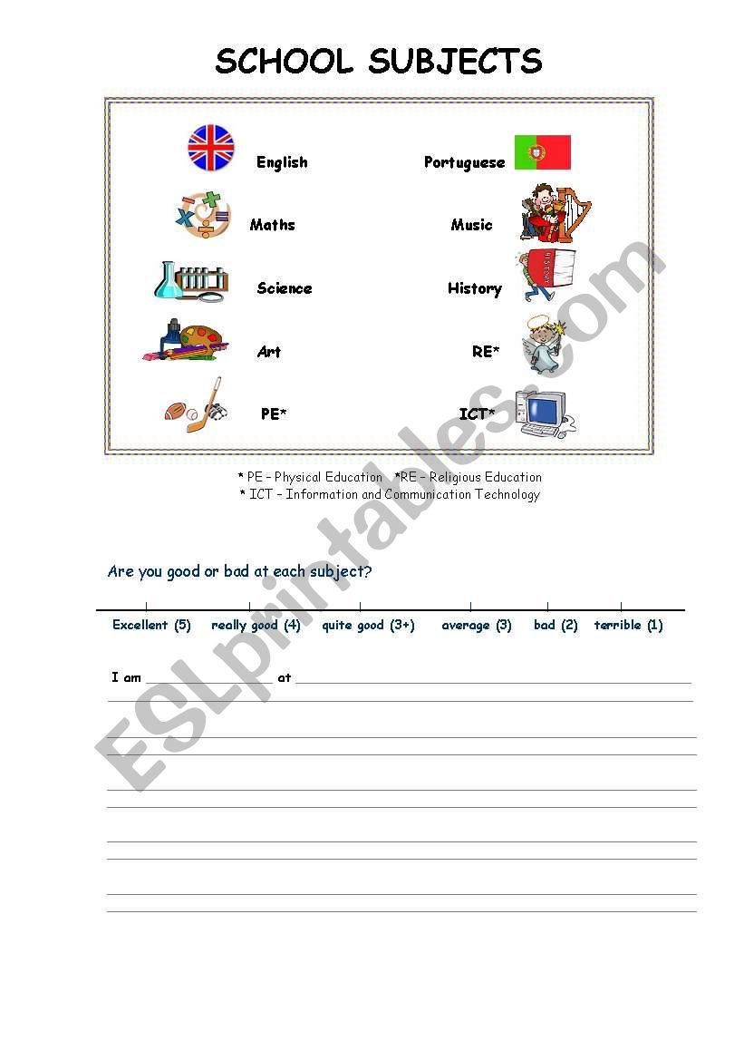 school timetable worksheet