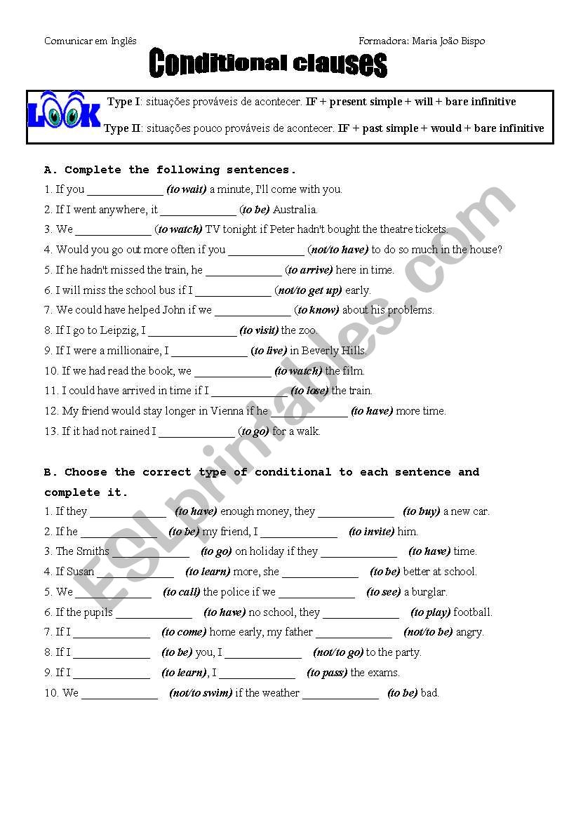 conditionals worksheet