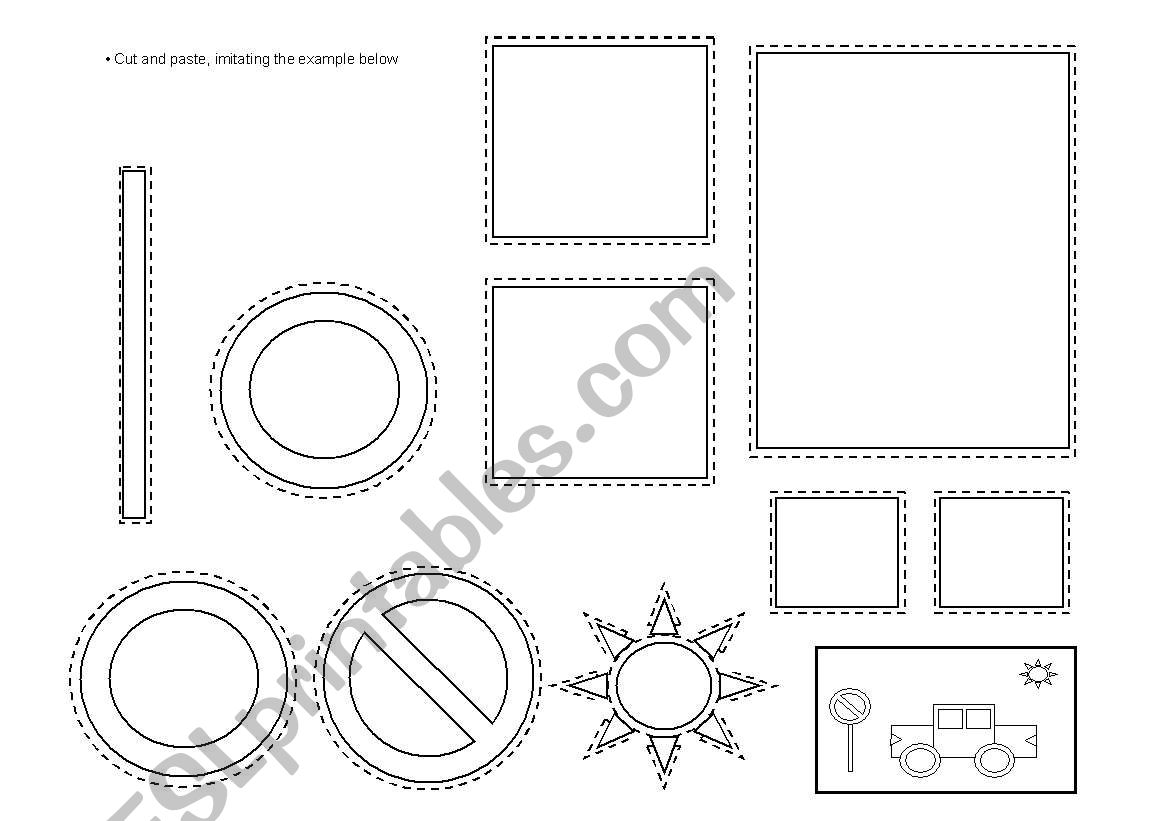 Shapes - do a car. worksheet