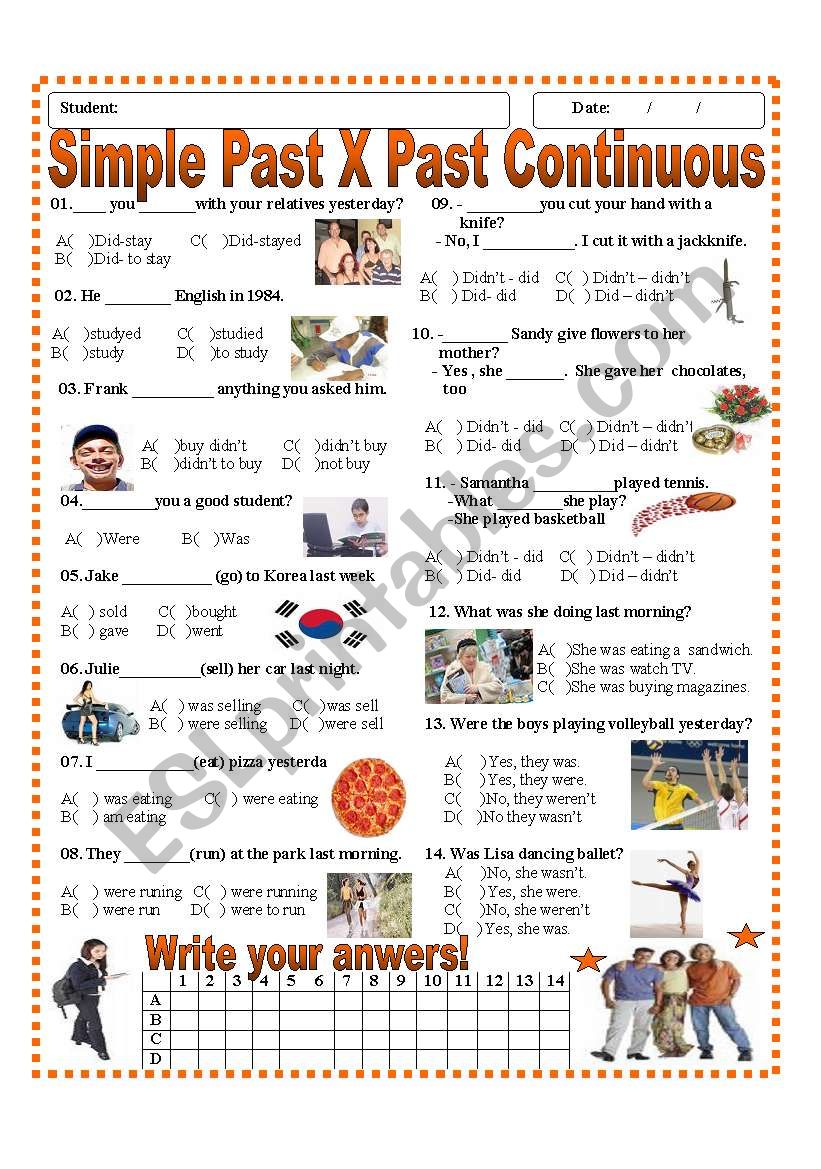 Simple past  X  Past Continuous