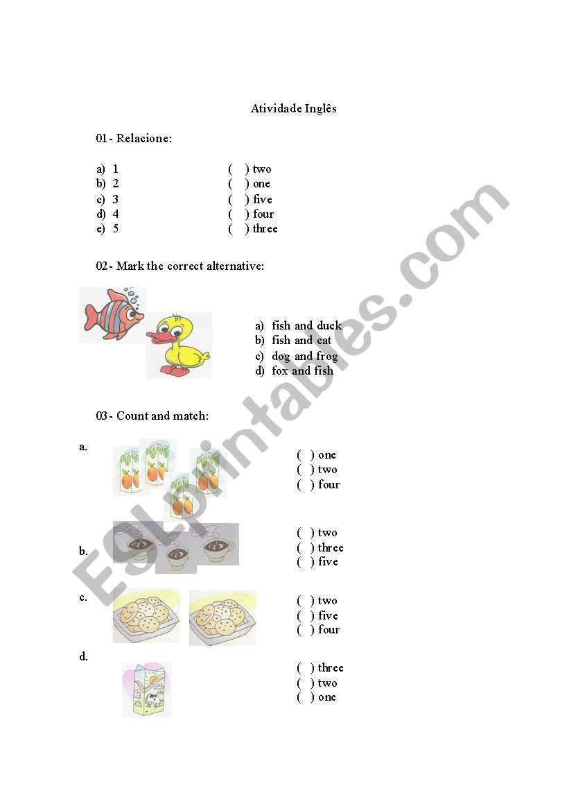 Activity english worksheet