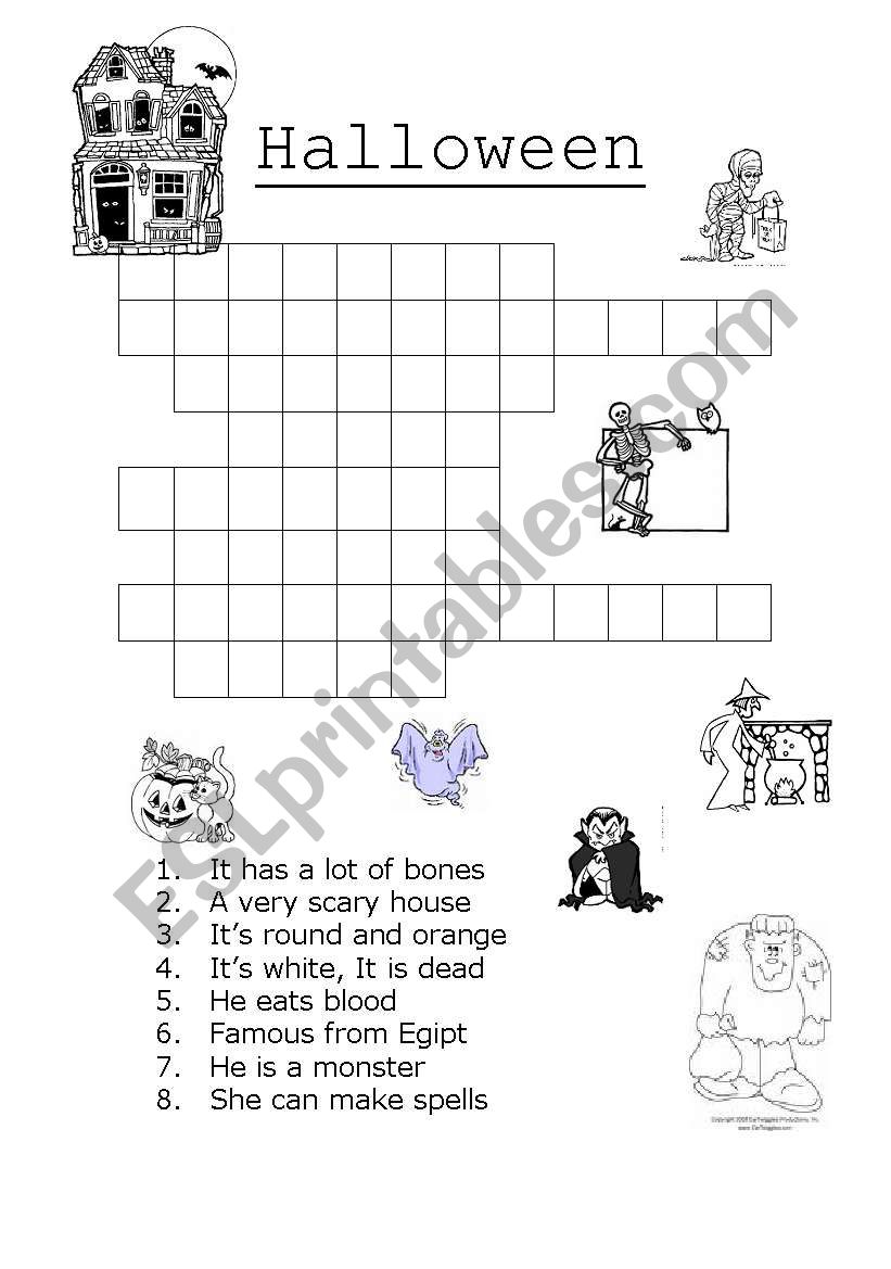 Halloween Crossword worksheet