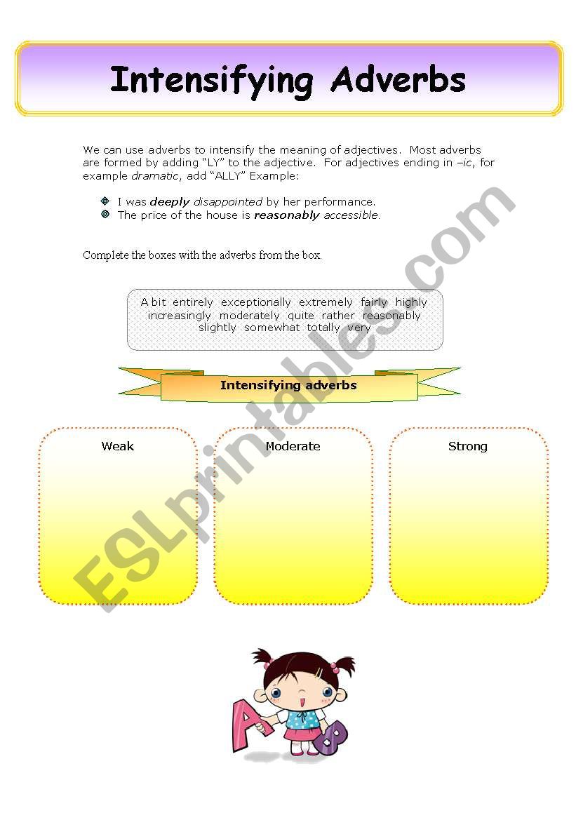 Intensifying Adverbs ESL Worksheet By Claudia Tournier
