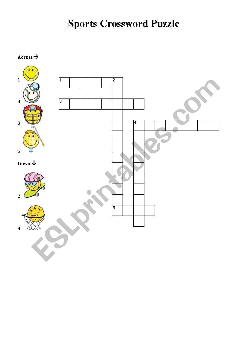 Sports Crossword Puzzle worksheet