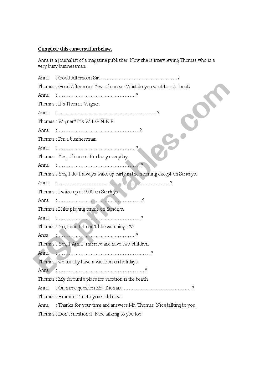fill in the blank worksheet