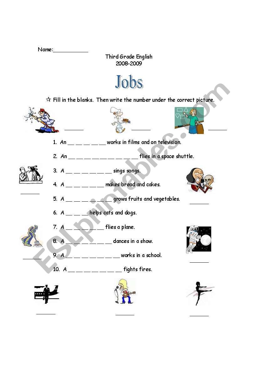 Jobs worksheet